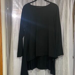 Moyuru Elegant Black Long Sleeve Top